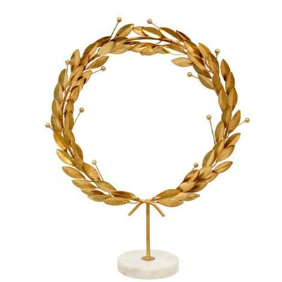 Grecian Gold Wreath on Marble Stand